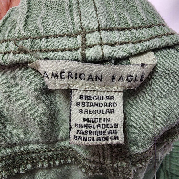 American Eagle Soft Green Denim Joggers Size 8 - Picture 7 of 9